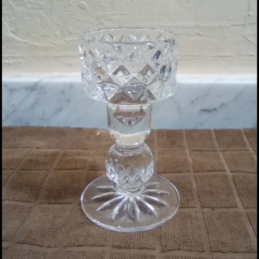 Waterford vintage crystal candle holder